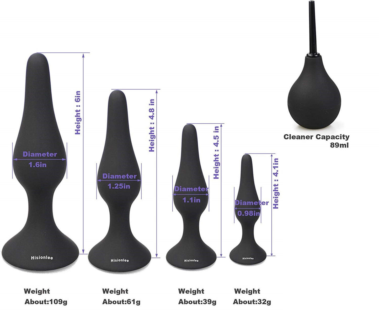 Anal Butt Plug Set Kit Dildo Enema Bulb Prostate Massager Sex Toys for Men Women LGBTQ Couples Gay
