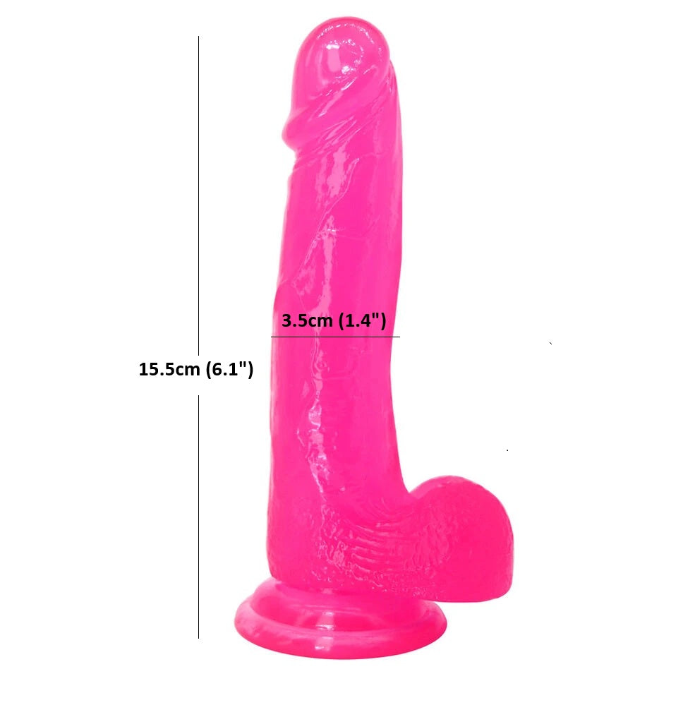6" Realistic Dildo Suction Cup Thick Veiny Dong Giant Cock With Ball Sex Toys For Men Women Couples