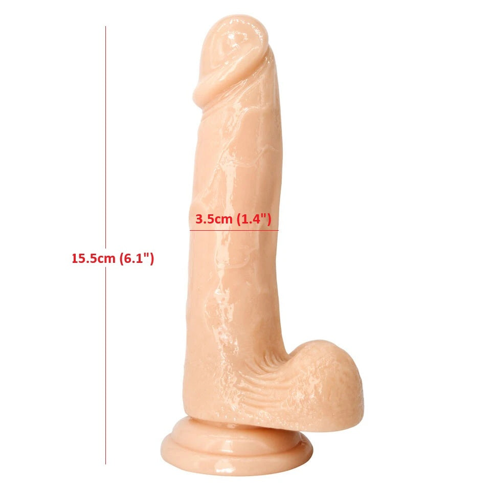 6" Realistic Dildo Suction Cup Thick Veiny Dong Giant Cock With Ball Sex Toys For Men Women Couples