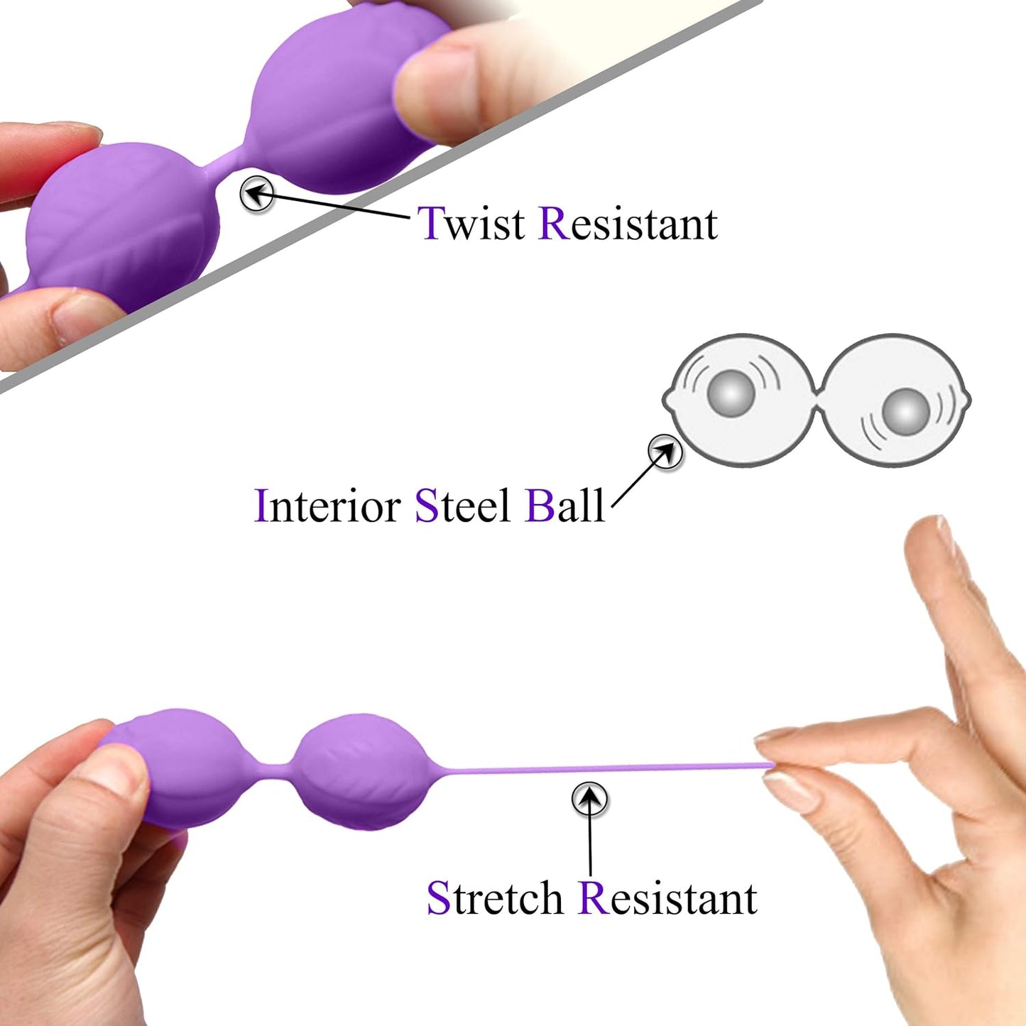 Ben Wa Kegel Balls Pelvic Exerciser Silicone Vaginal Muscle Tightening Exerciser Sex Toys for Women Couples