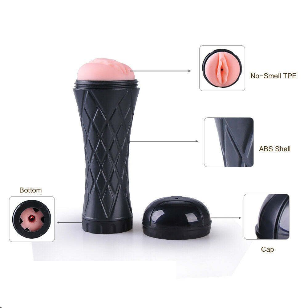 Male Vagina Shape Masturbation Cup Stroker Flesh Light Sleeve Masturbator Sex Toys for Men