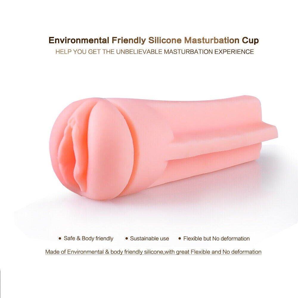 Male Vagina Shape Masturbation Cup Stroker Flesh Light Sleeve Masturbator Sex Toys for Men