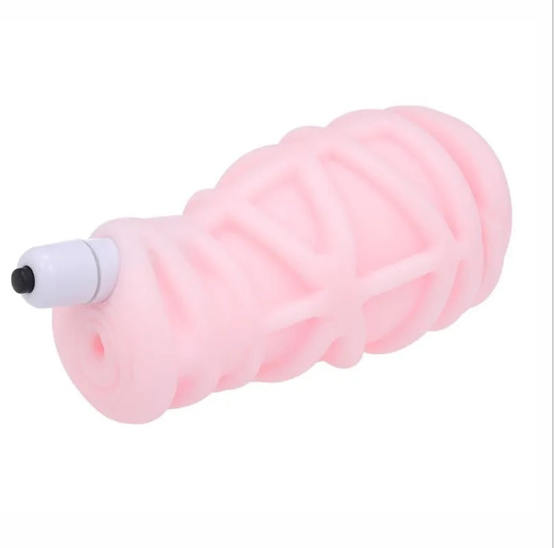 Male Vibrating Masturbation Cup Hands-Free Suction Cup Flesh Light Stroker Sex Toys for Men