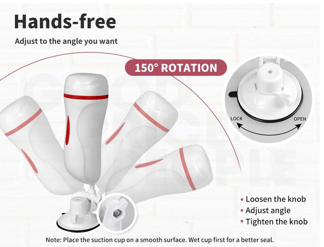 2 in1 Anal & Vagina Shape Male Vibrating Masturbation Cup Hands-Free Suction Cup Flesh Light Stroker Sex Toys for Men