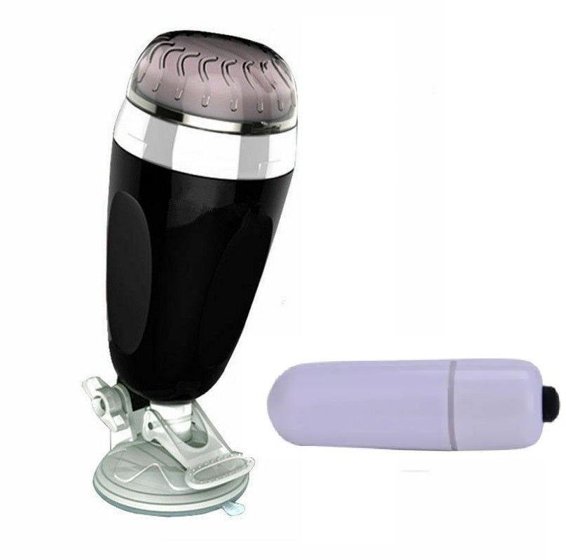 Male Vibrating Masturbation Cup Hands-Free Suction Cup Flesh Light Stroker Sex Toys for Men