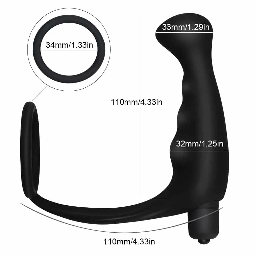 Vibrating Penis Cock Ring & Anal Butt Plug Prostate Massager Sex Toys for Men Woman Couples LGBTQ Gay