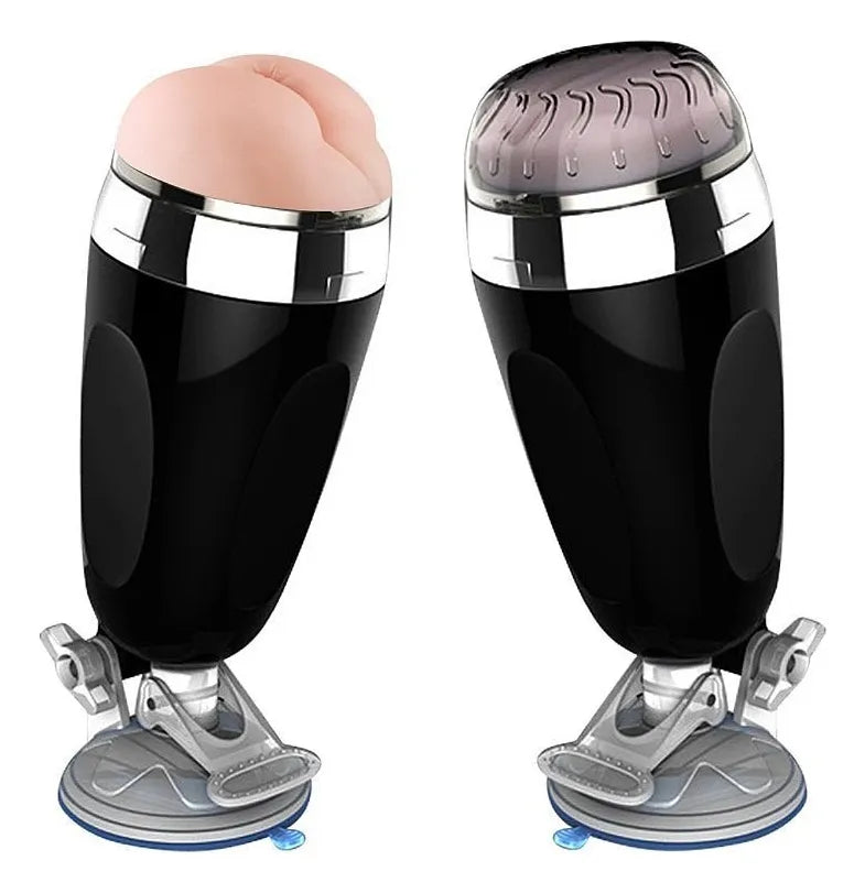 Male Vibrating Masturbation Cup Hands-Free Suction Cup Flesh Light Stroker Sex Toys for Men