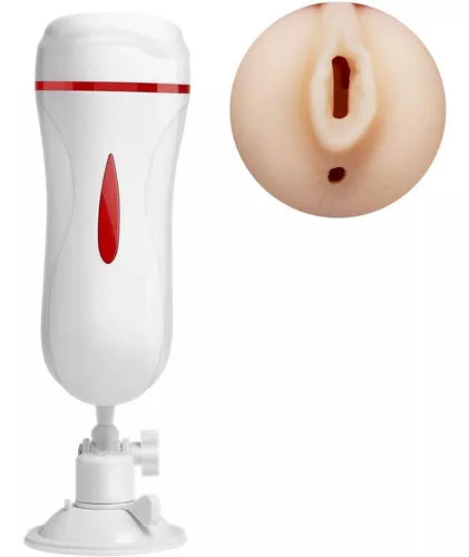 2 in1 Anal & Vagina Shape Male Vibrating Masturbation Cup Hands-Free Suction Cup Flesh Light Stroker Sex Toys for Men