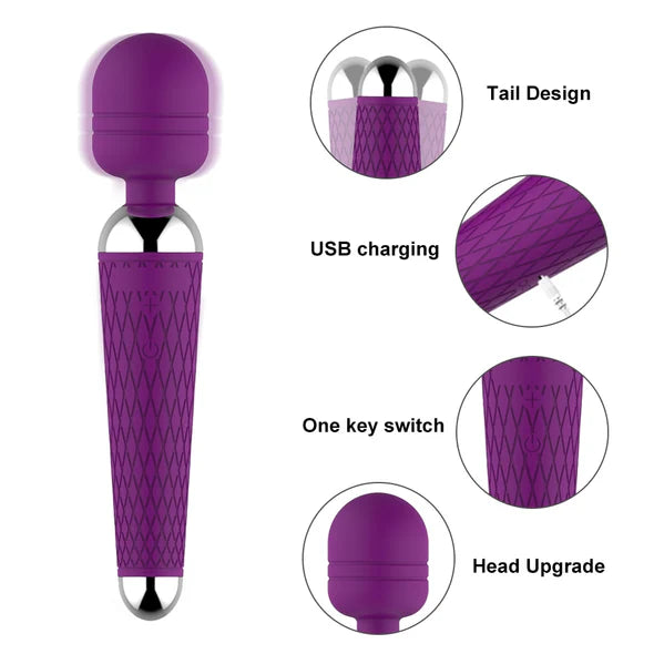 Magic Wand USB Vibrator Anal Butt Plug Sex Toys for Men Women Couples LGBTQ Gay Masturbator