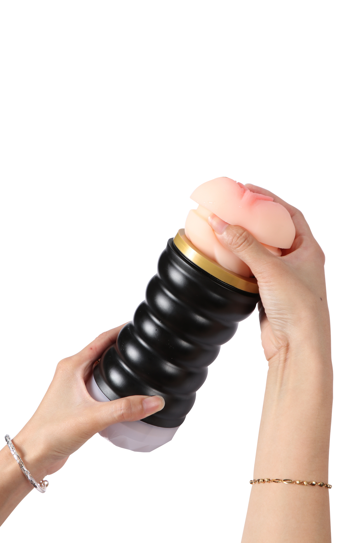 Doubled Vagina & Blow Job Masturbator Penis Flesh Light Sleeve Stroker Sex Toys for Men Couples