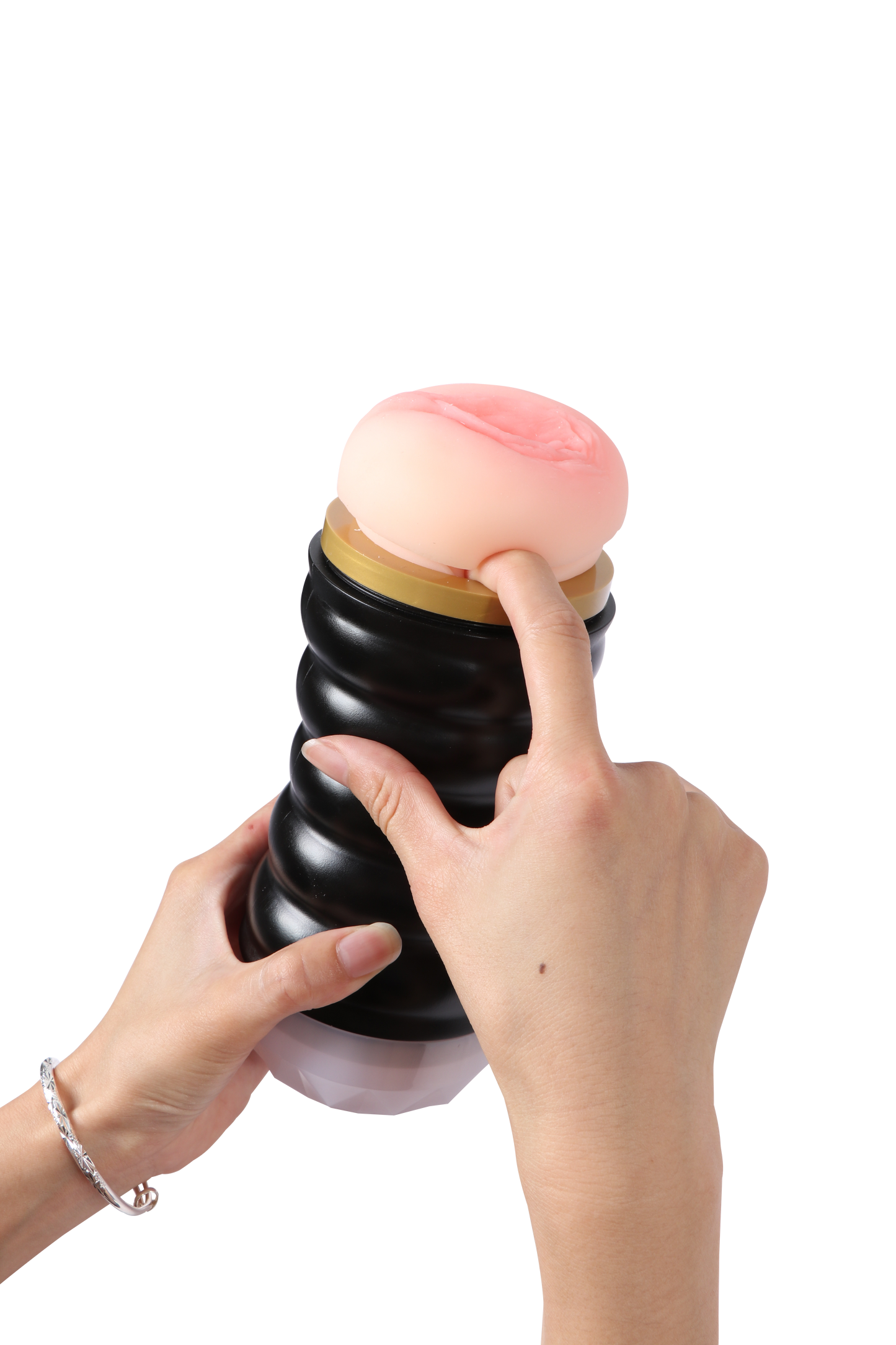 Doubled Vagina & Blow Job Masturbator Penis Flesh Light Sleeve Stroker Sex Toys for Men Couples