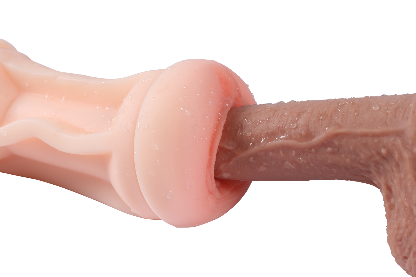 Doubled Vagina & Blow Job Masturbator Penis Flesh Light Sleeve Stroker Sex Toys for Men Couples