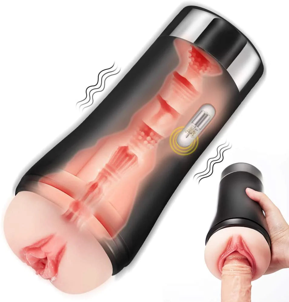Vibrating Masturbation Cup Penis Flesh Light Sleeve Sex Toys for Men Real Girl Voice Sex Toys for Men Couples