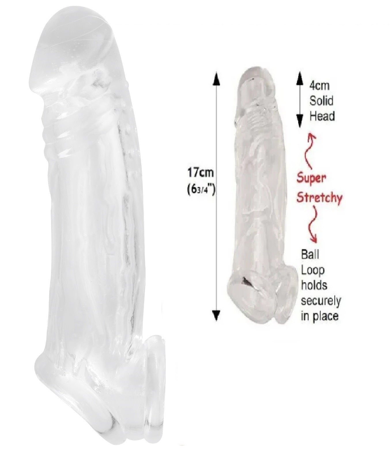 Reusable Condom Penis Sleeve Extender Enlarger Ball Loop 4cm Extra Girth Sheath Sex Toys for Men Couples