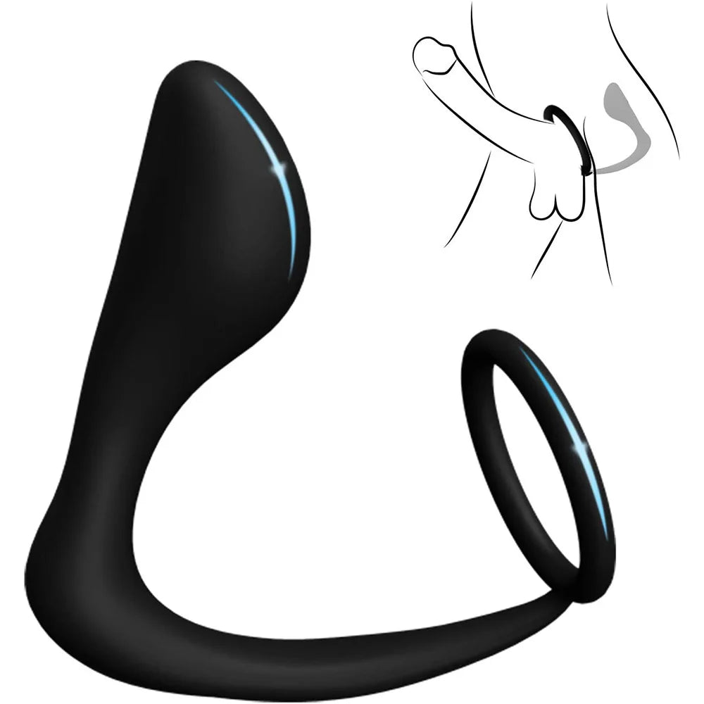 Penis Cock Ring &Anal Butt Plug Prostate Massager Sex Toys for Men Women Couples LGBTQ Gay