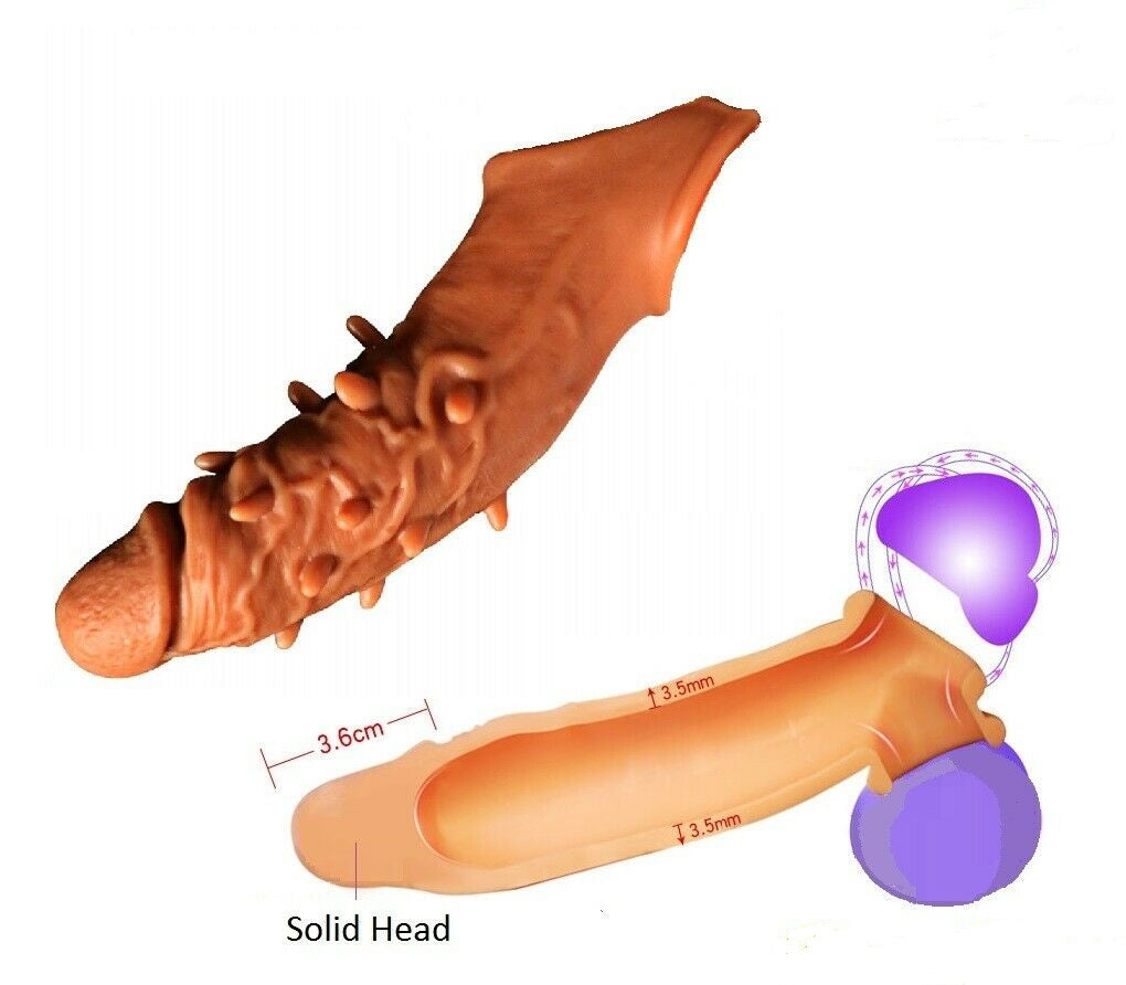 Reusable Spikey Penis Sleeve Extender Enlarger Condom Ball Loop Ejaculation Aid Sex Toys for Men Couples