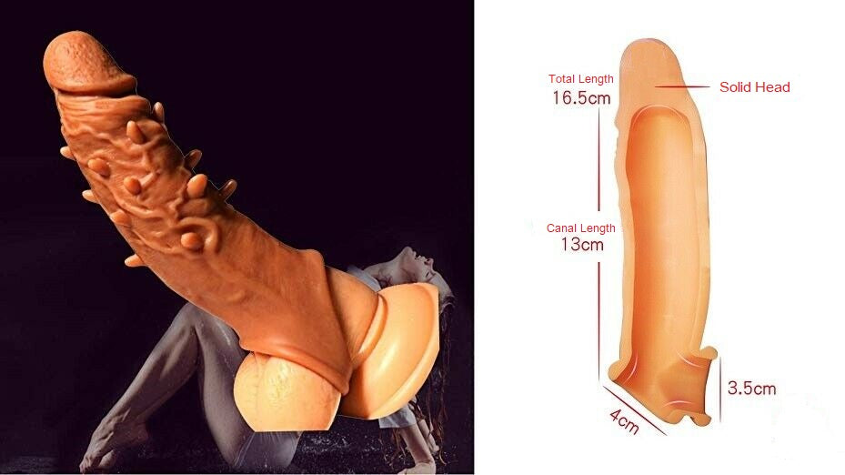 Reusable Spikey Penis Sleeve Extender Enlarger Condom Ball Loop Ejaculation Aid Sex Toys for Men Couples