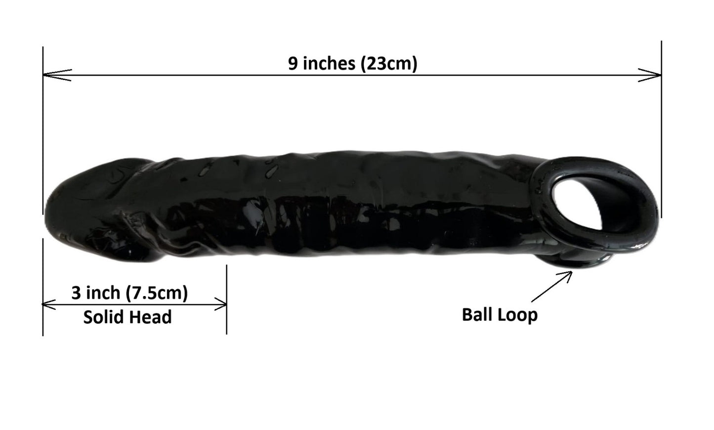 9" BIG GUN Reusable Penis Sleeve Extender Enlarger Condom Ball Loop Sex Toys for Men Couples