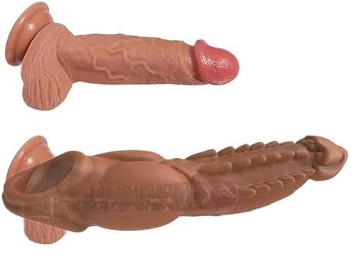 Monster Reusable Penis Sleeve Extra 8cm Extender Enlarger Condom Ball Loop Ejaculation Aid