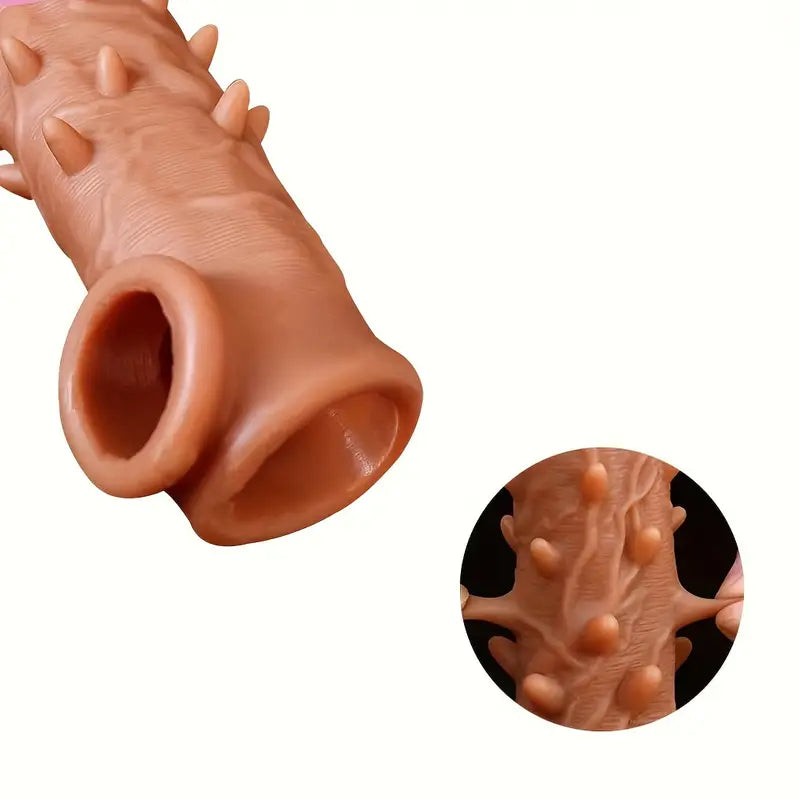 Reusable Spikey Penis Sleeve Extender Enlarger Condom Ball Loop Ejaculation Aid Sex Toys for Men Couples