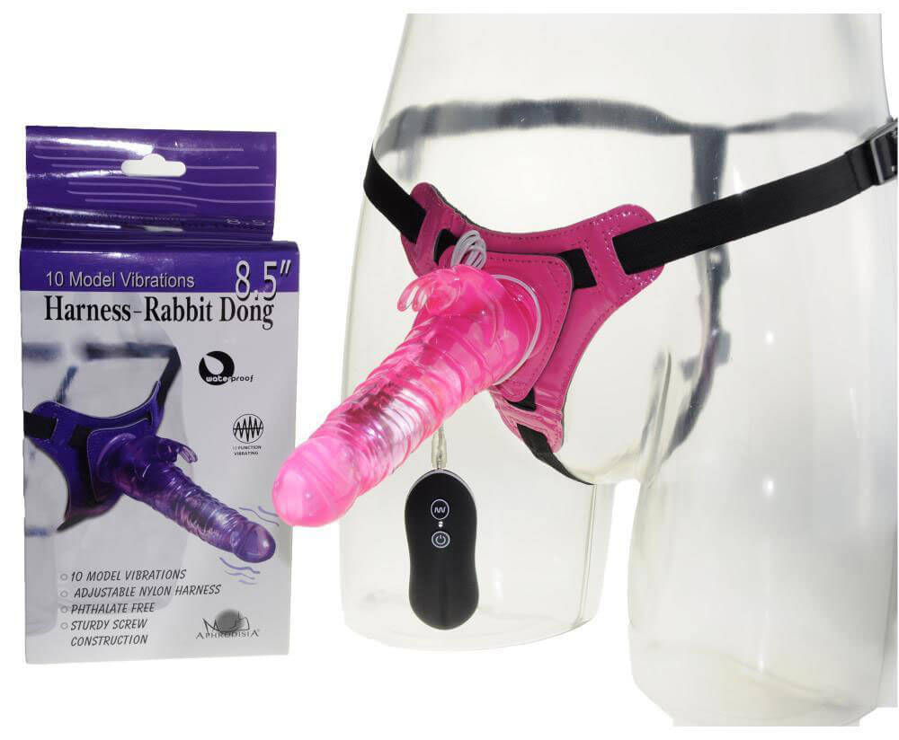 8.5" Vibrating Strap On Dildo & Harness G-Spot  Anal Butt Plug Sex Toys for Men Women Couples Gay Lesbian