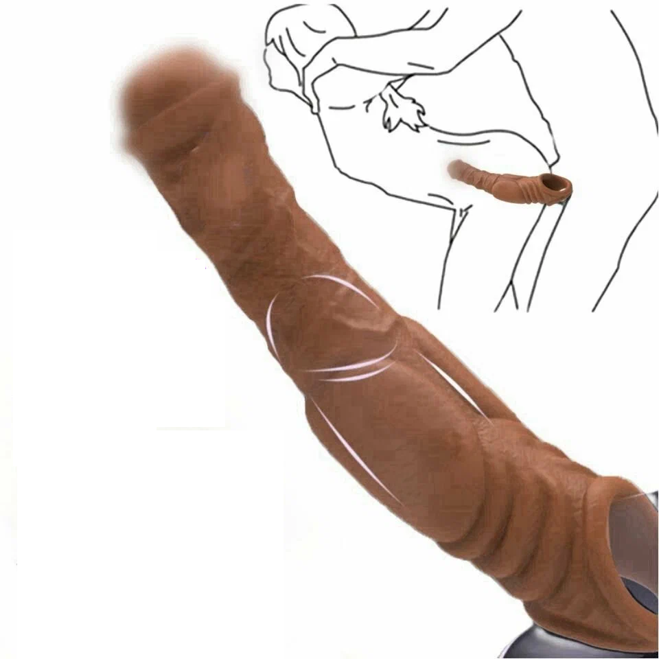 Reusable Condom Penis Sleeve Extender Enlarger Ball Loop Girth Sheath Sex Toys for Men Couples LGBTQ
