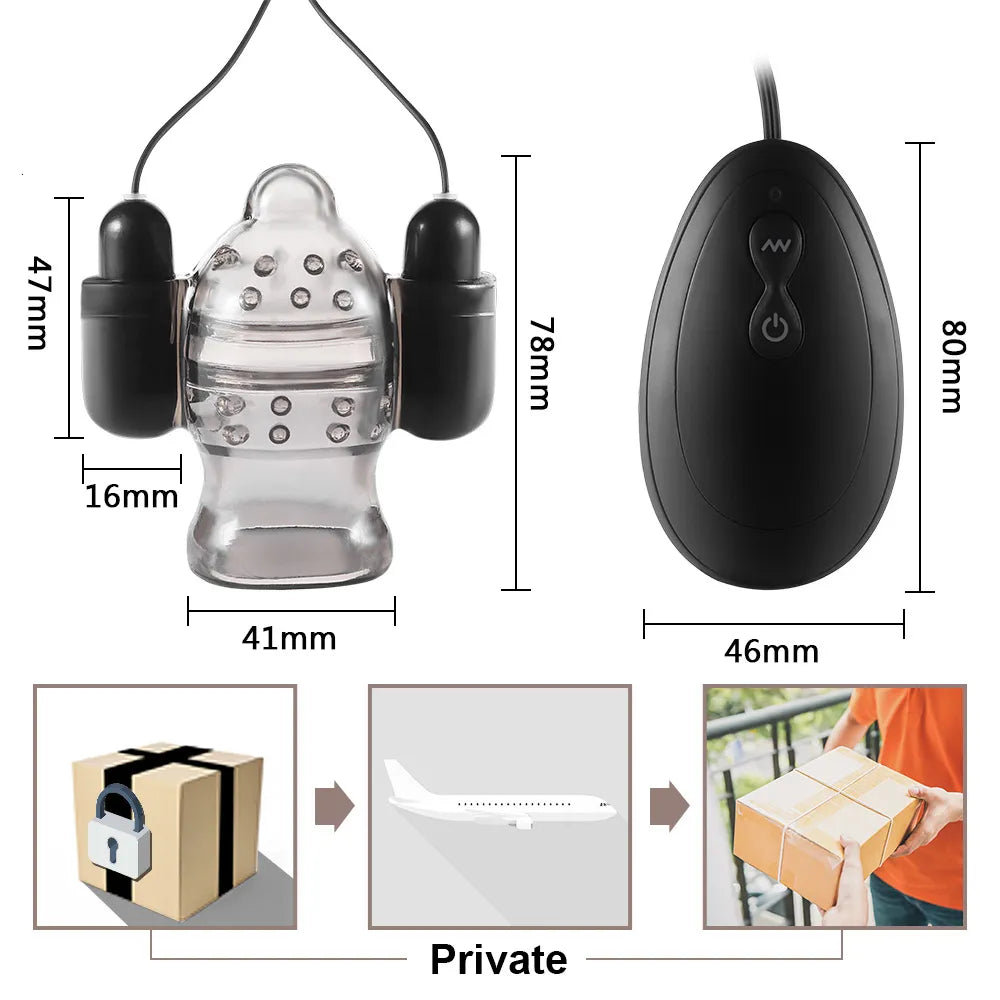 Reusable&nbsp;Penis Sleeve Massager Double Bullets Extender Condom Sex Toys for Men Couples LGBTQ
