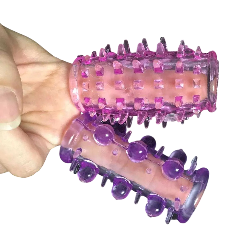 2pcs Set Reusable Penis Sleeve Enlarger Sex Toys for Men Couples