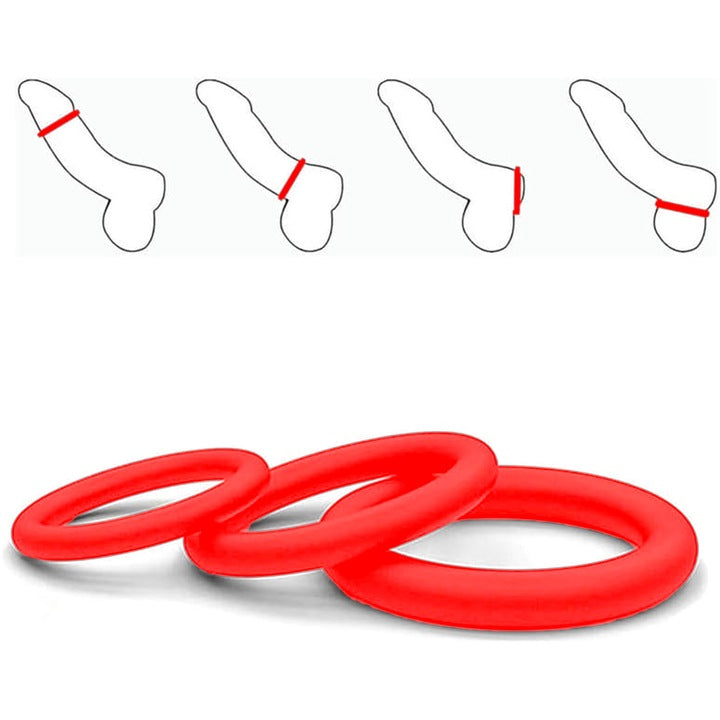 3pcs Penis Cock Ring Enlarger Sleeve Erection Enhancer Delay Ejaculation Male Sex Toys for Men Couples