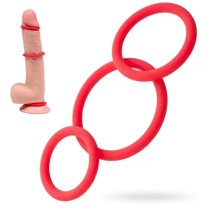3pcs Penis Cock Ring Enlarger Sleeve Erection Enhancer Delay Ejaculation Male Sex Toys for Men Couples