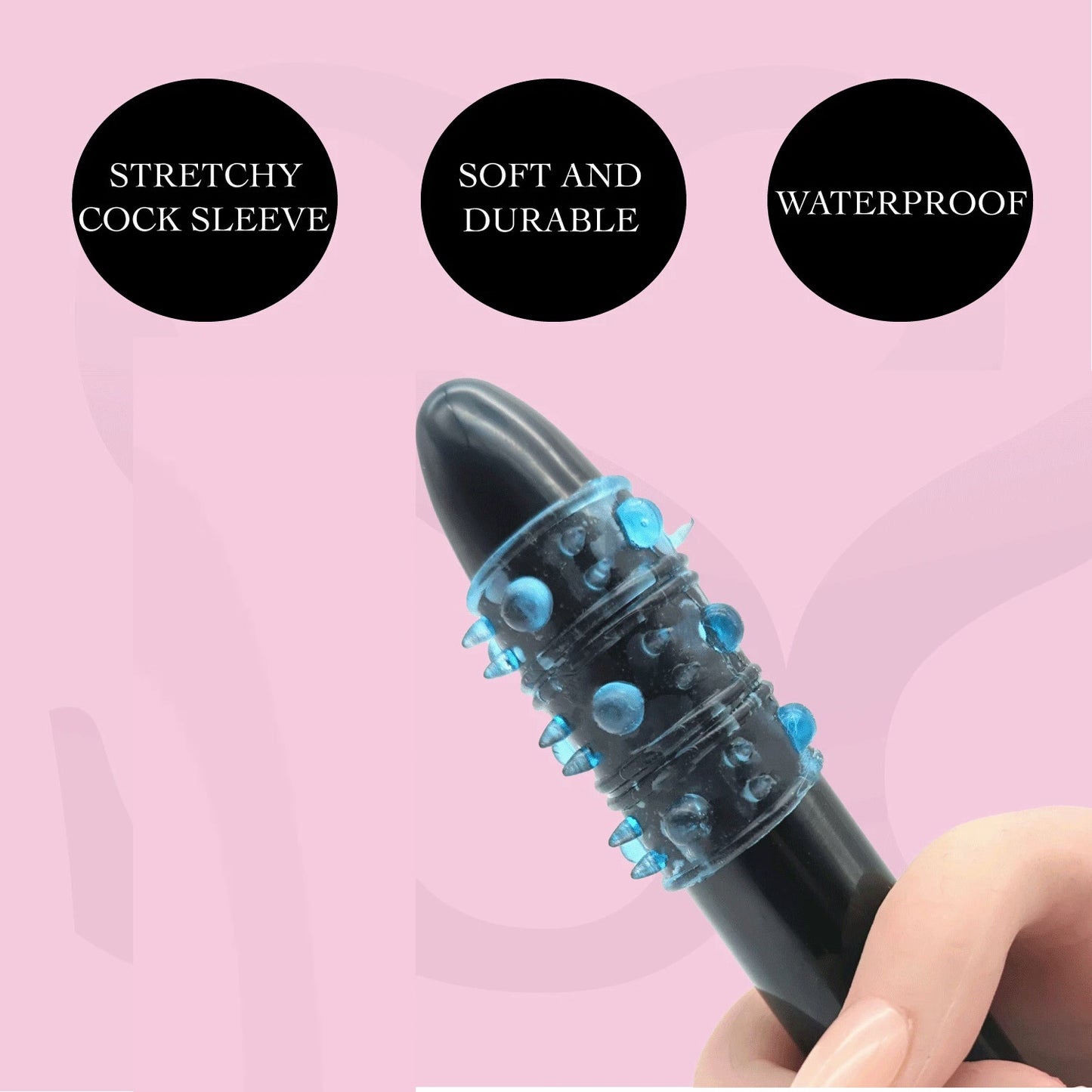 2pcs Set Reusable Penis Sleeve Enlarger Sex Toys for Men Couples