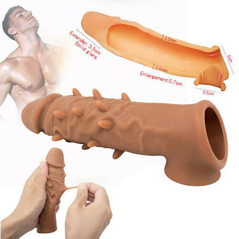 Reusable Spikey Penis Sleeve Extender Enlarger Condom Ball Loop Ejaculation Aid Sex Toys for Men Couples