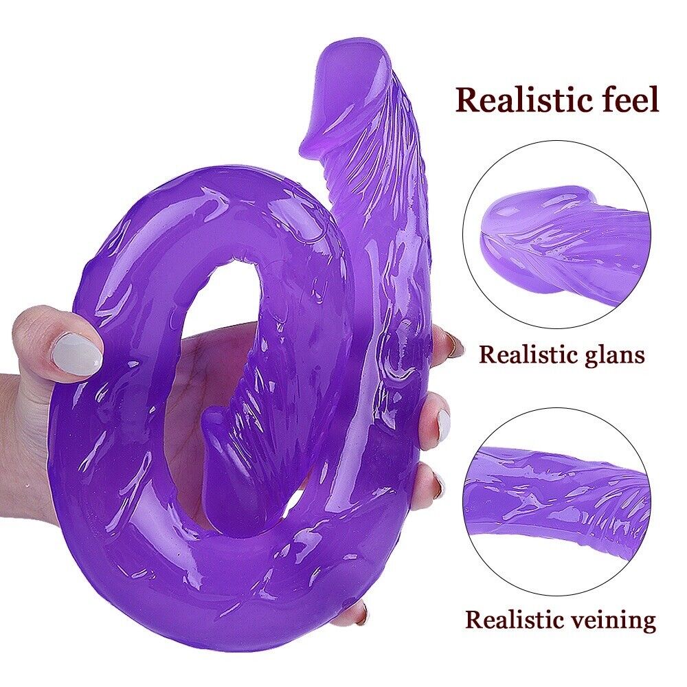 15" Double Ended Dildo Anal Butt Plug Dong Adults Sex Toys for Men Women Couples Gay Lesbian