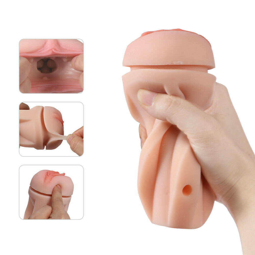 Beer Bottle Shape Vibrating Masturbation Cup Penis Flesh Light Sleeve Masturbator Sex Toys for Men