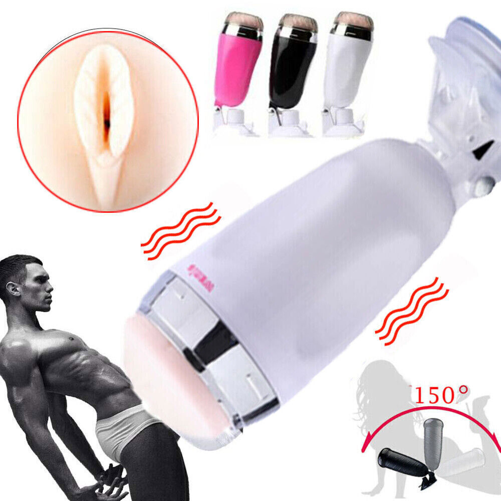 Male Vibrating Masturbation Cup Hands-Free Suction Cup Flesh Light Stroker Sex Toys for Men