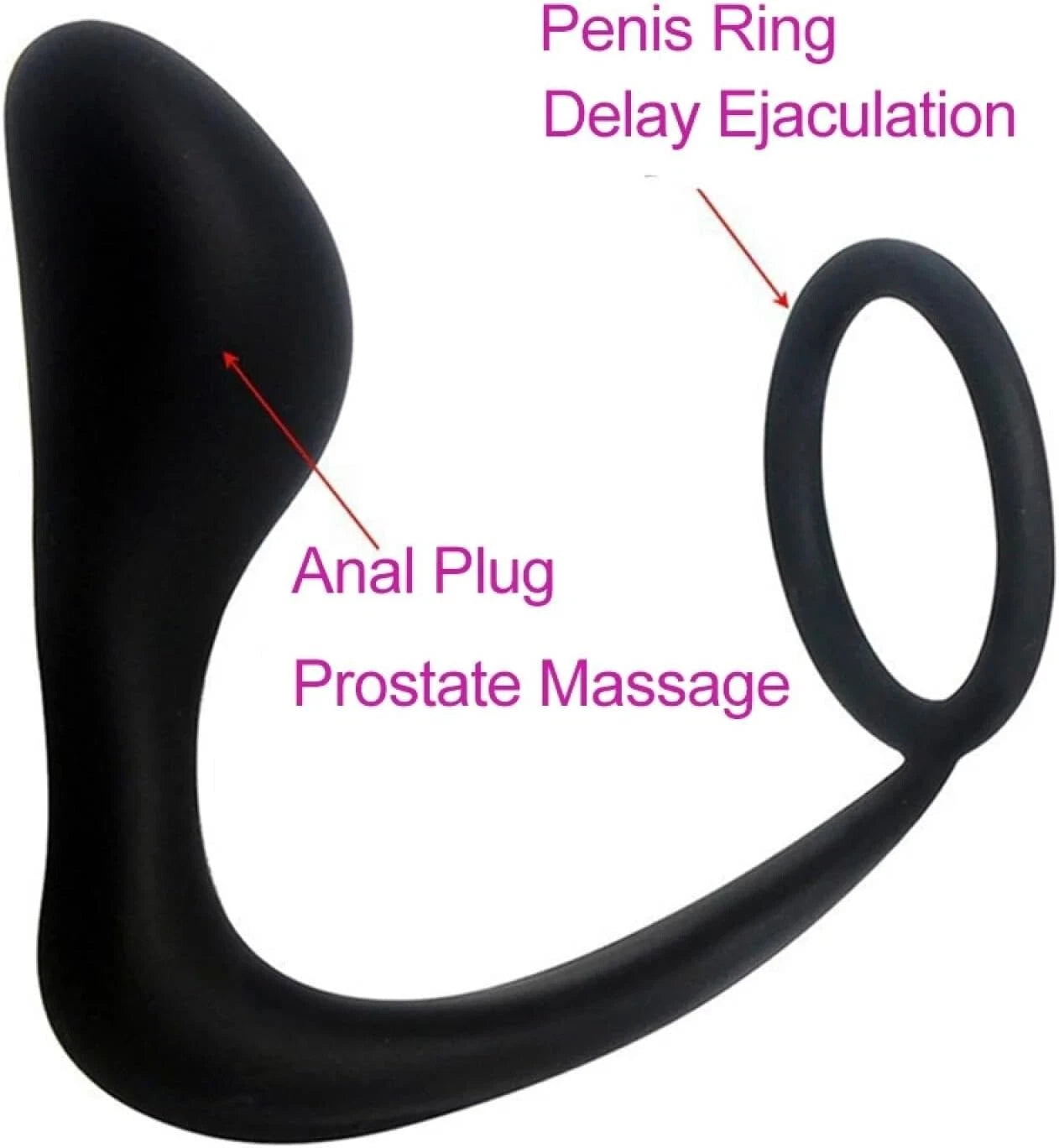 Penis Cock Ring &Anal Butt Plug Prostate Massager Sex Toys for Men Women Couples LGBTQ Gay