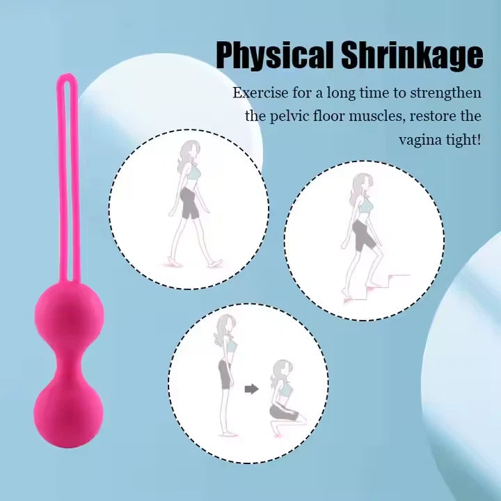 Ben Wa Kegel Balls Pelvic Exerciser Silicone Vaginal Muscle Tightening Exerciser Sex Toys for Women Couples