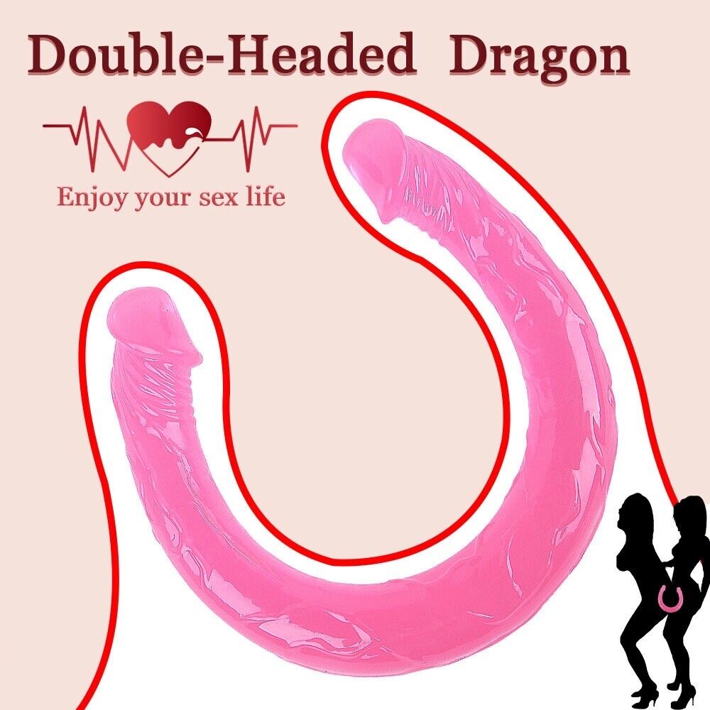 15" Double Ended Dildo Anal Butt Plug Dong Adults Sex Toys for Men Women Couples Gay Lesbian