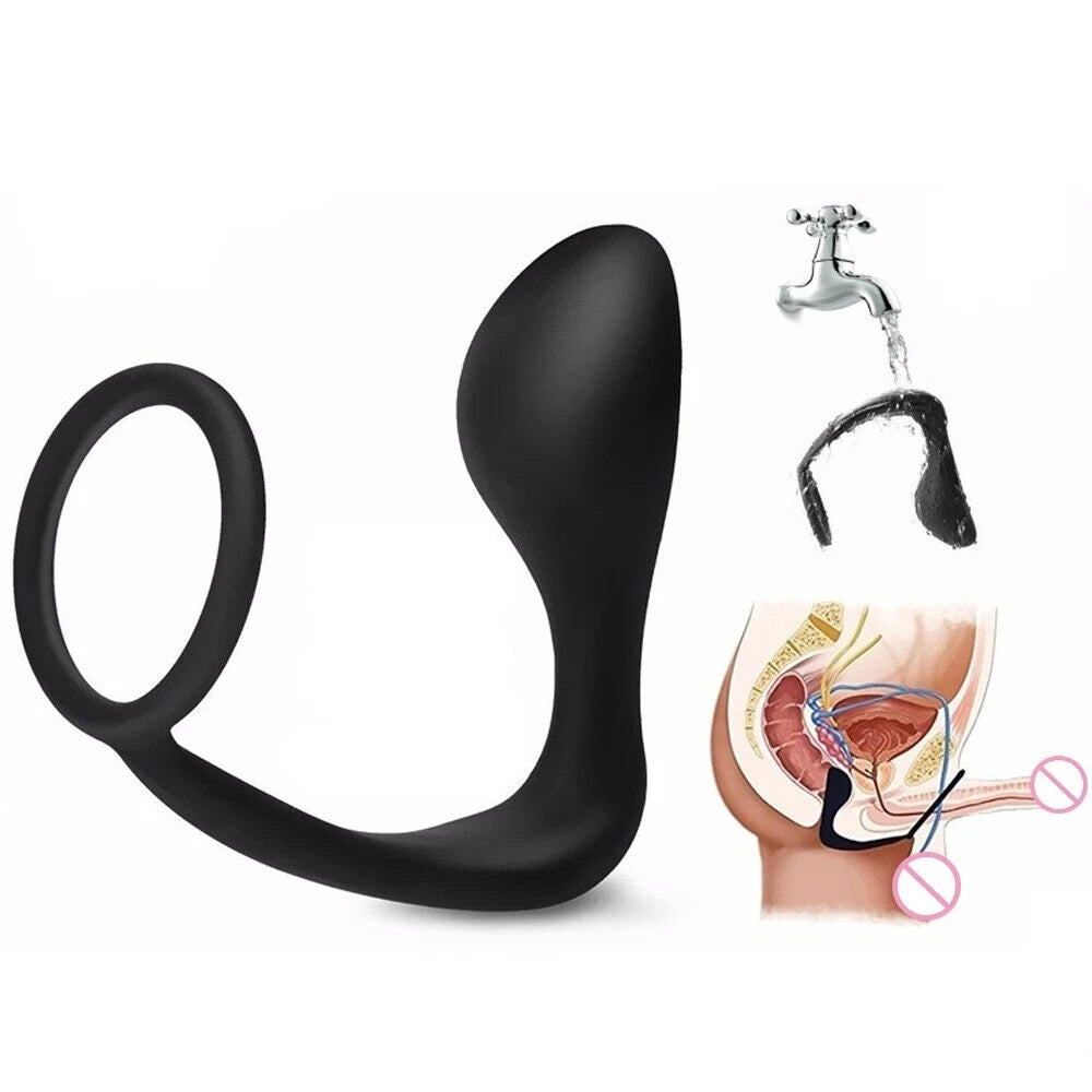 Penis Cock Ring &Anal Butt Plug Prostate Massager Sex Toys for Men Women Couples LGBTQ Gay