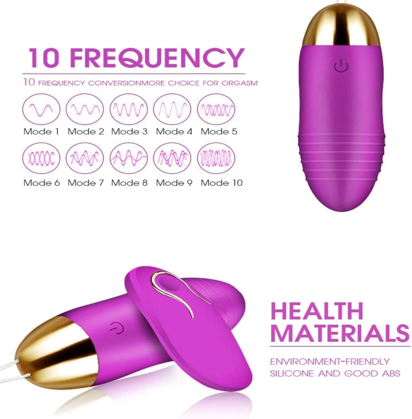 Wireless Remote-Control Vibrating Egg Bullet Vibrator Sex Toy for Men Women Couple Masturbator Massager