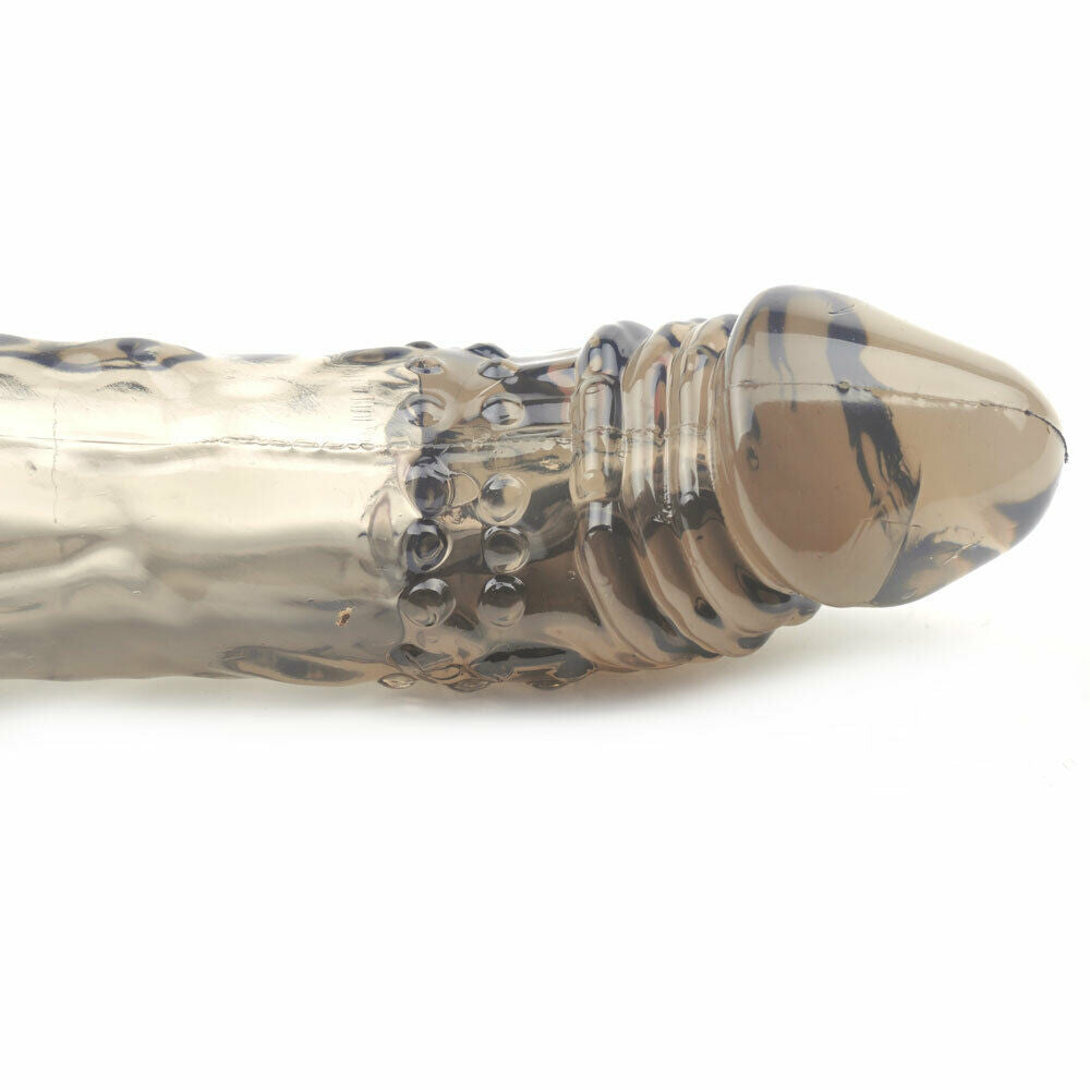 BIG MAN 7" Reusable Penis Sleeve Extender Enlarger Sex Toys for Men CouplesCondom Ejaculation Aid