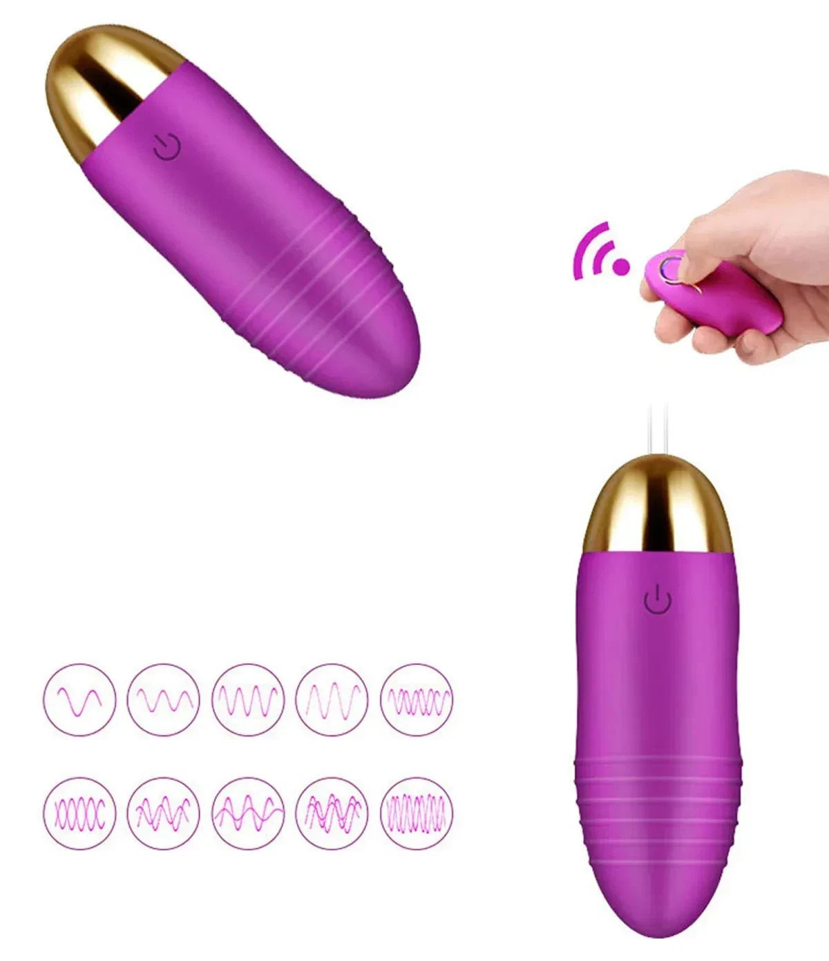 Wireless Remote-Control Vibrating Egg Bullet Vibrator Sex Toy for Men Women Couple Masturbator Massager