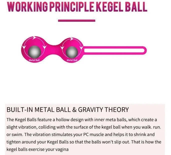 Ben Wa Kegel Balls Pelvic Exerciser Silicone Vaginal Muscle Tightening Exerciser Sex Toys for Women Couples