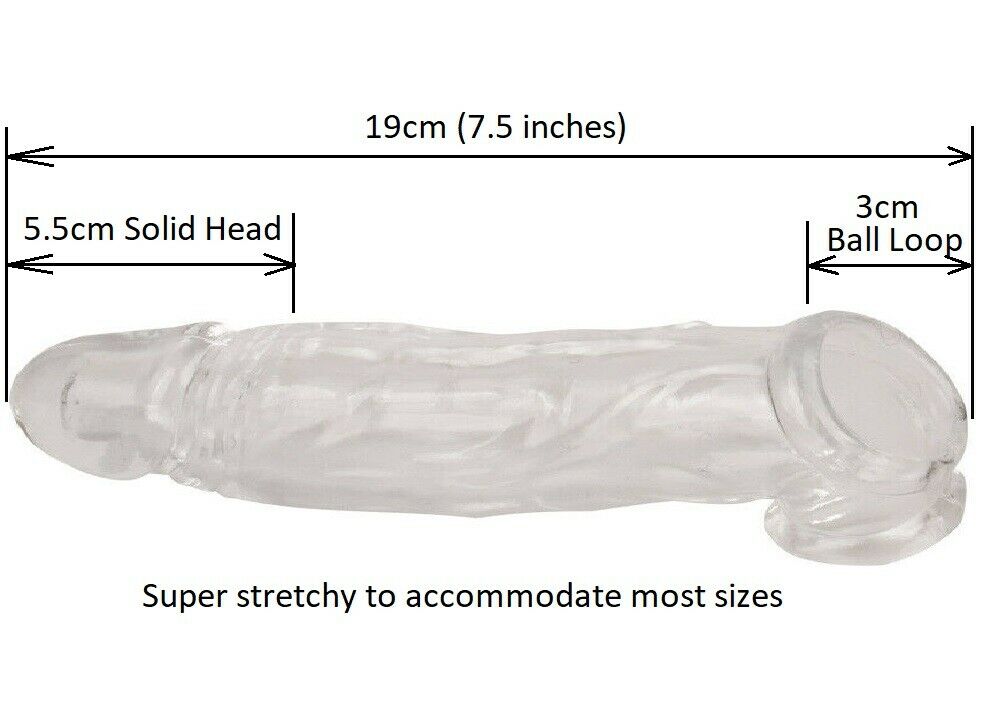 Reusable Penis Sleeve Extra 5.5cm Extender Enlarger Condom Ball Loop Ejaculation Aid Sex Toys for Men Couples