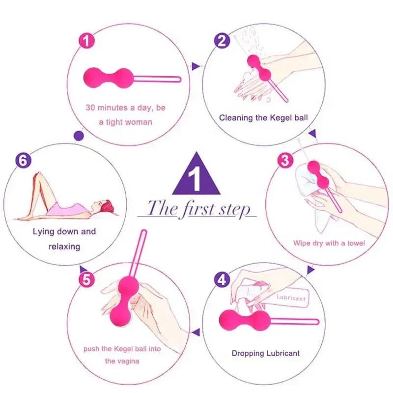 Ben Wa Kegel Balls Pelvic Exerciser Silicone Vaginal Muscle Tightening Exerciser Sex Toys for Women Couples