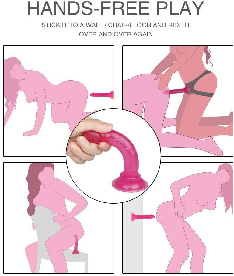 5.51" Realistic Dildo Suction Cup Thick Dong Anal Butt Ass Plug Sex Toys For Men Women Couples