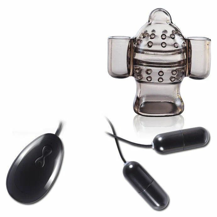 Reusable&nbsp;Penis Sleeve Massager Double Bullets Extender Condom Sex Toys for Men Couples LGBTQ