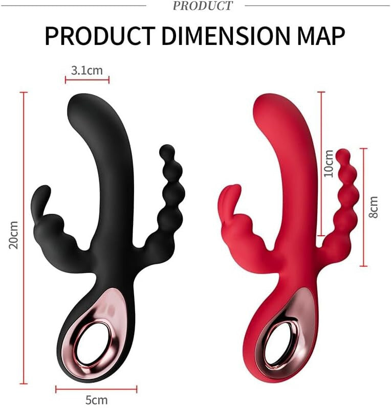 USB Rechargeable 3 in 1 Vibrator Dildo Anal Butt Plug Clitoral G-Spot Stimulator Adults Sex Toys for Women Couples