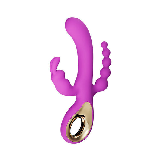 USB Rechargeable 3 in 1 Vibrator Dildo Anal Butt Plug Clitoral G-Spot Stimulator Adults Sex Toys for Women Couples