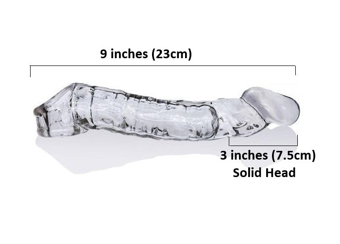 9" BIG GUN Reusable Penis Sleeve Extender Enlarger Condom Ball Loop Sex Toys for Men Couples LGBTQ Gay